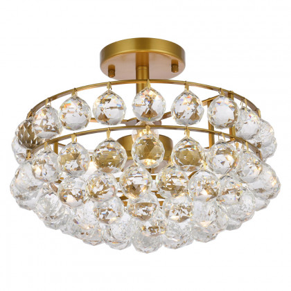Elegant Flush Mount Light - Brass, L 14" (1107F14BR)