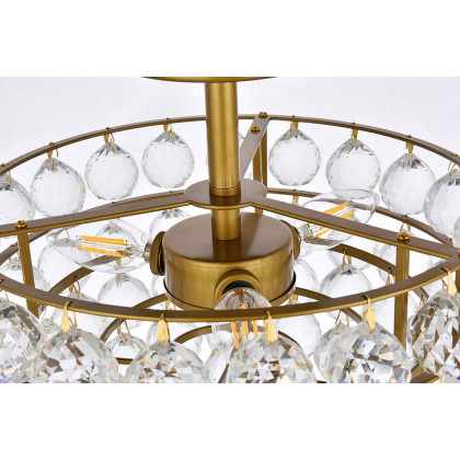 Elegant Flush Mount Light - Brass, L 14" (1107F14BR)