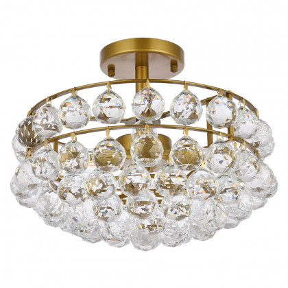 Elegant Flush Mount Light - Brass, L 14" (1107F14BR)