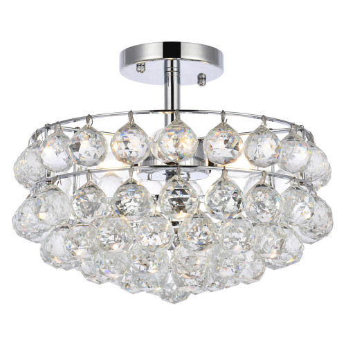 Elegant Flush Mount Light - Chrome, L 14" (1107F14C)