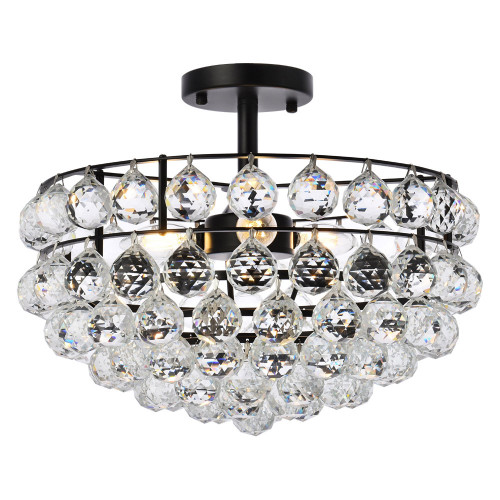 Elegant Flush Mount Light - Black, L 16" (1107F16BK)