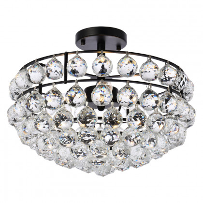 Elegant Flush Mount Light - Black, L 16" (1107F16BK)