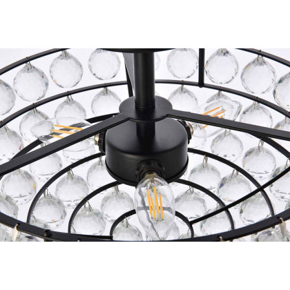 Elegant Flush Mount Light - Black, L 16" (1107F16BK)
