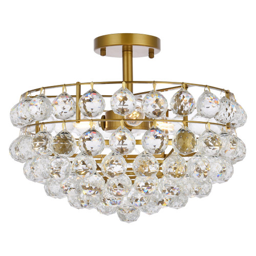 Elegant Flush Mount Light - Brass, L 16" (1107F16BR)