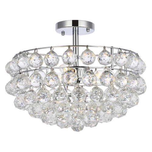 Elegant Flush Mount Light - Chrome, L 16" (1107F16C)