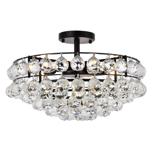 Elegant Flush Mount Light - Black, L 18" (1107F18BK)