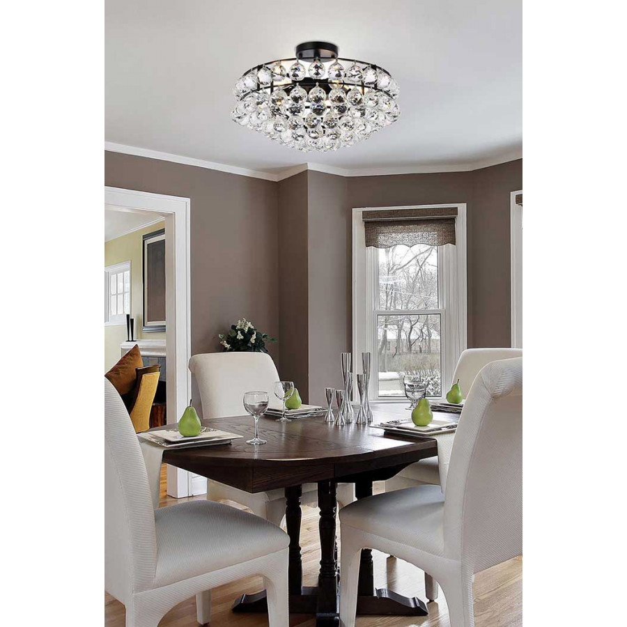Elegant Flush Mount Light - Black, L 18" (1107F18BK)