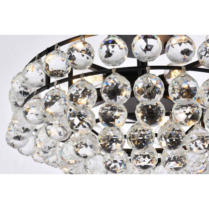 Elegant Flush Mount Light - Black, L 18" (1107F18BK)