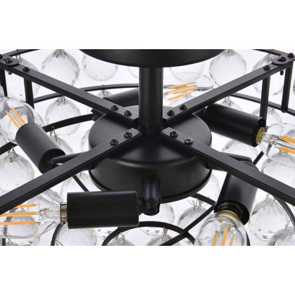 Elegant Flush Mount Light - Black, L 18" (1107F18BK)