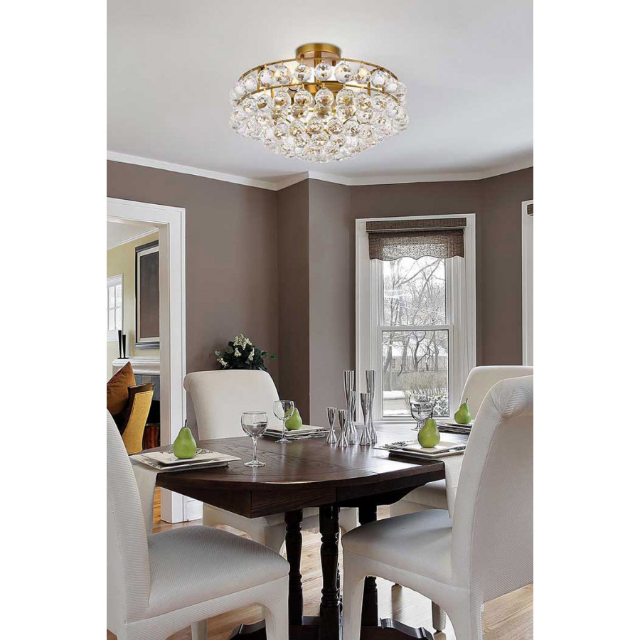 Elegant Flush Mount Light - Brass, L 18" (1107F18BR)
