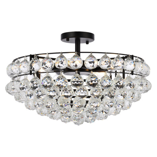 Elegant Flush Mount Light - Black, L 20" (1107F20BK)