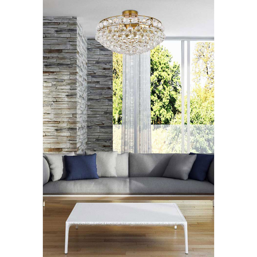 Elegant Flush Mount Light - Brass, L 20" (1107F20BR)