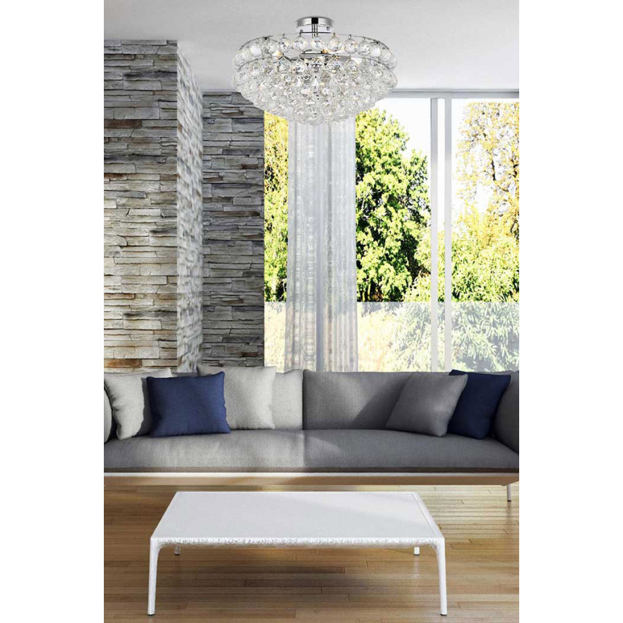 Elegant Flush Mount Light - Chrome, L 20" (1107F20C)