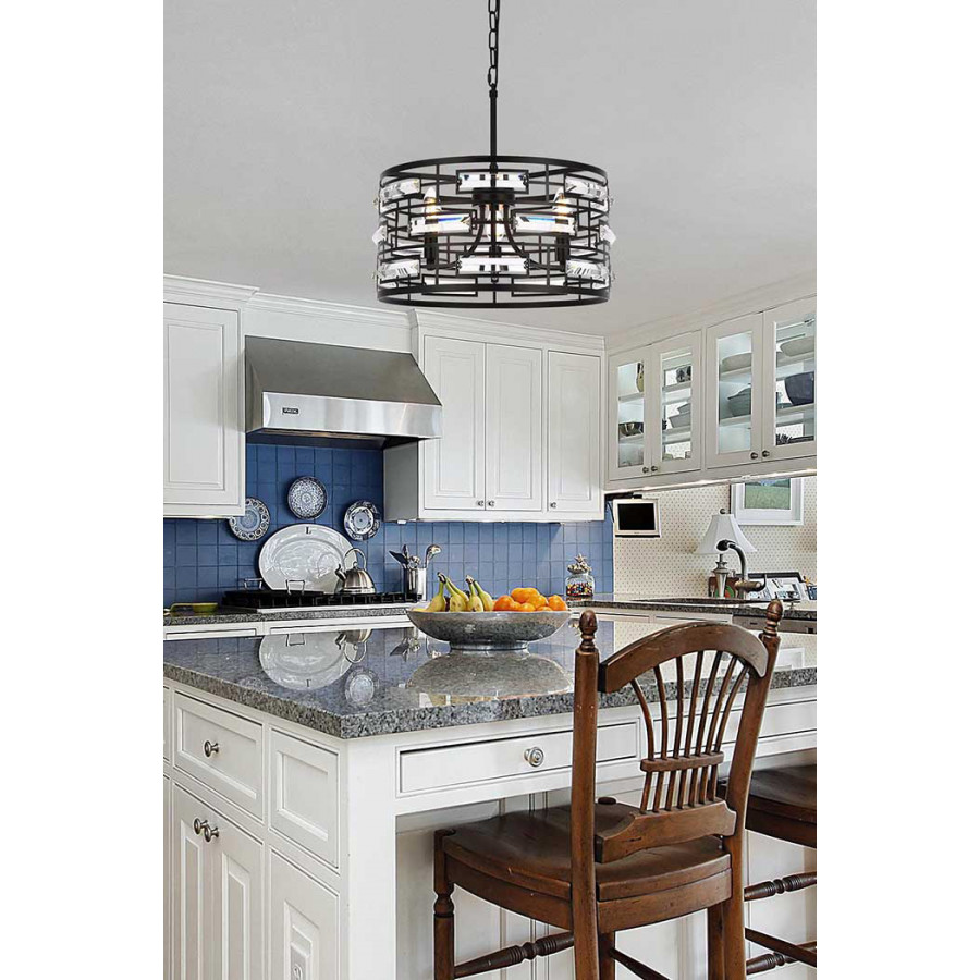 Elegant Pendant Light - Black, L 16.5" (1108D16BK)