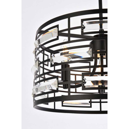 Elegant Pendant Light - Black, L 16.5" (1108D16BK)