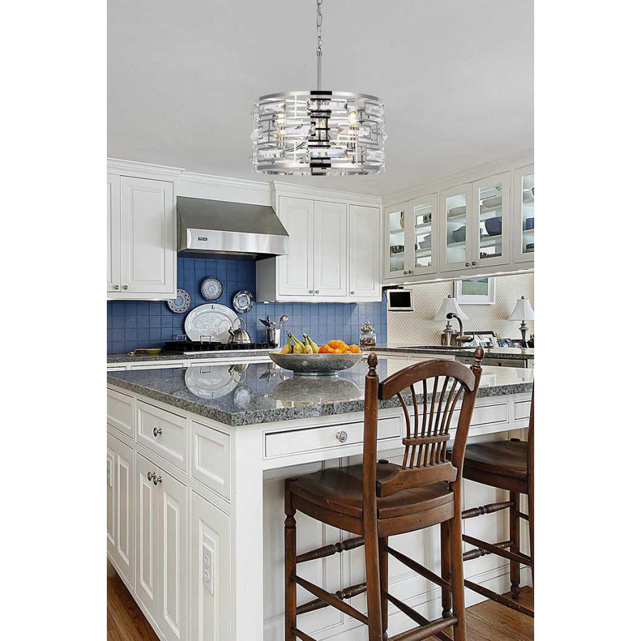 Elegant Pendant Light - Chrome, L 16.5" (1108D16C)
