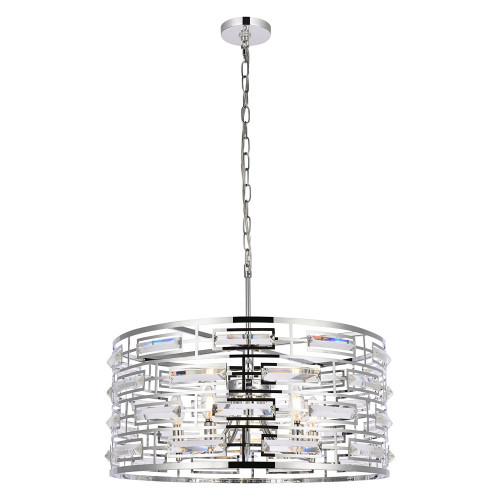 Elegant Pendant Light - Chrome, L 24" (1108D24C)