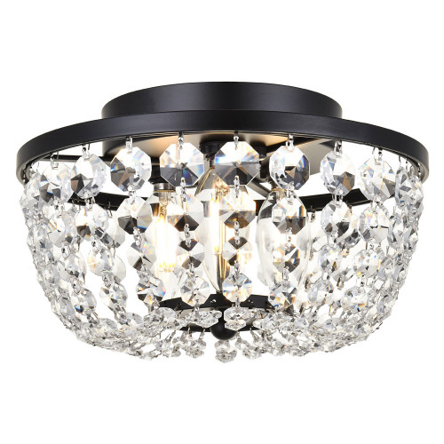 Elegant Flush Mount Light - Black, L 10" (1109F10BK)