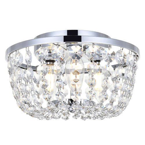 Elegant Flush Mount Light - Chrome, L 10" (1109F10C)