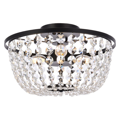 Elegant Flush Mount Light - Black, L 13" (1109F13BK)