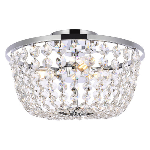 Elegant Flush Mount Light - Chrome, L 13" (1109F13C)