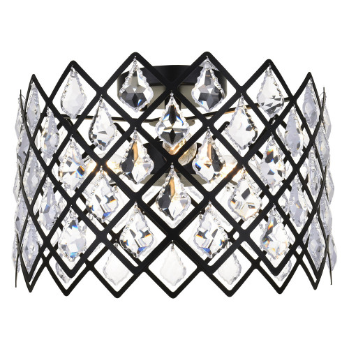 Elegant Flush Mount Light - Black, L 13" (1110F13BK)