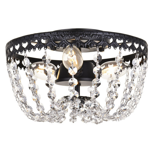 Elegant Flush Mount Light - Black, L 10" (1112F10BK)