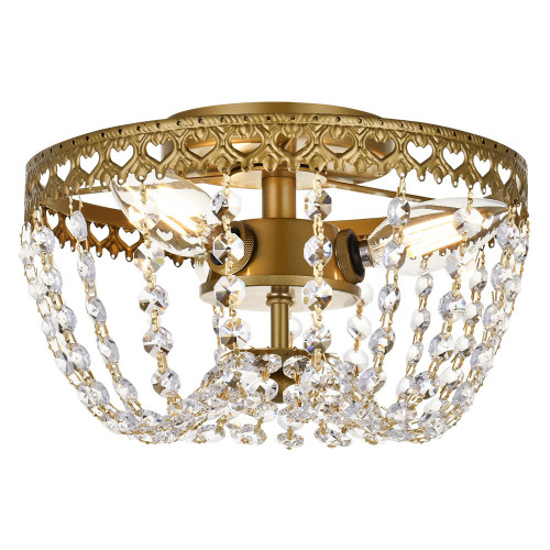 Elegant Flush Mount Light - Brass, L 10" (1112F10BR)
