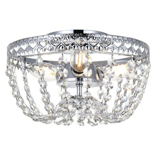 Elegant Flush Mount Light - Chrome, L 10" (1112F10C)