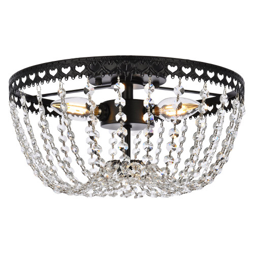 Elegant Flush Mount Light - Black, L 12" (1112F12BK)