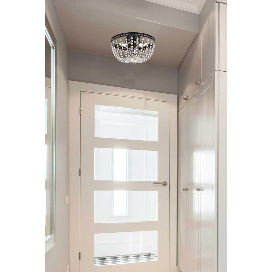 Elegant Flush Mount Light - Black, L 12" (1112F12BK)
