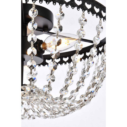 Elegant Flush Mount Light - Black, L 12" (1112F12BK)