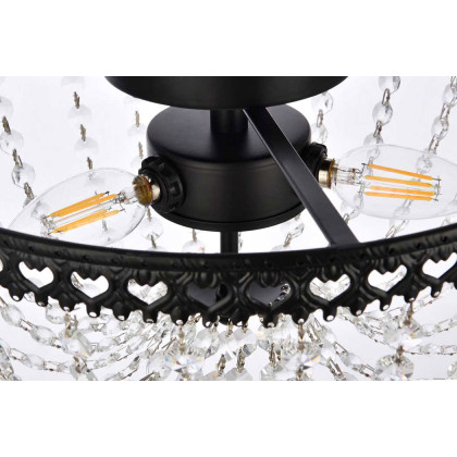 Elegant Flush Mount Light - Black, L 12" (1112F12BK)