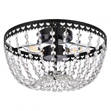 Elegant Flush Mount Light - Black, L 12" (1112F12BK)