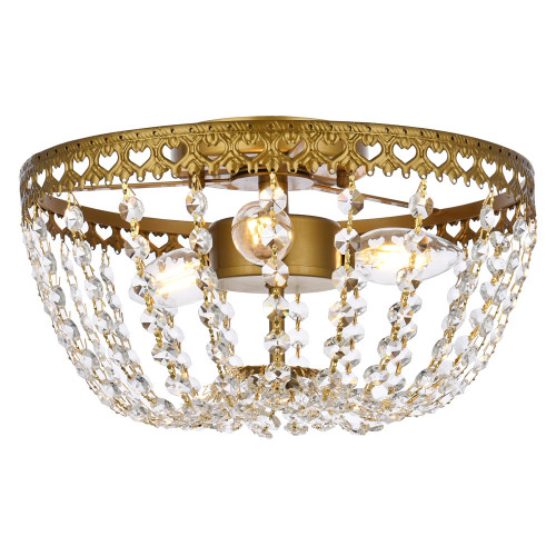 Elegant Flush Mount Light - Brass, L 12" (1112F12BR)