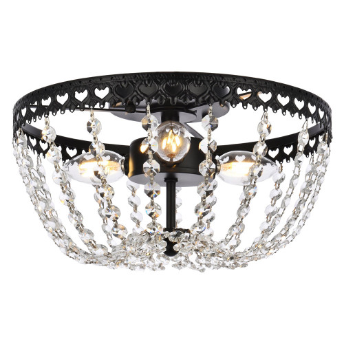 Elegant Flush Mount Light - Black, L 14" (1112F14BK)