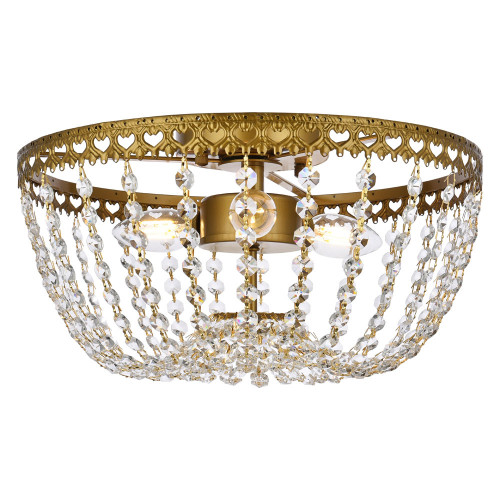Elegant Flush Mount Light - Brass, L 14" (1112F14BR)