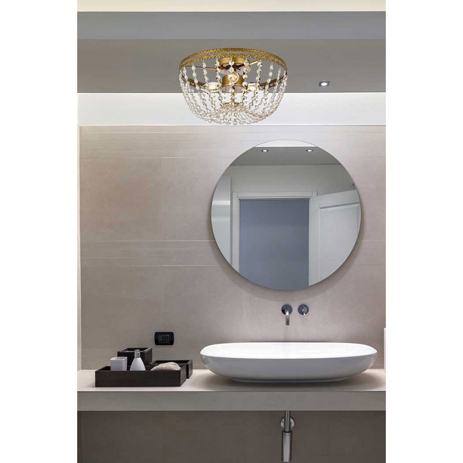 Elegant Flush Mount Light - Brass, L 14" (1112F14BR)