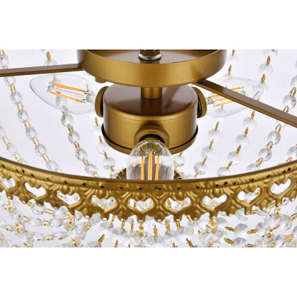 Elegant Flush Mount Light - Brass, L 14" (1112F14BR)