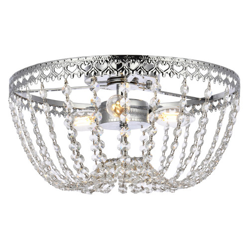 Elegant Flush Mount Light - Chrome, L 14" (1112F14C)