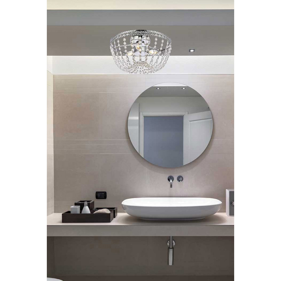 Elegant Flush Mount Light - Chrome, L 14" (1112F14C)