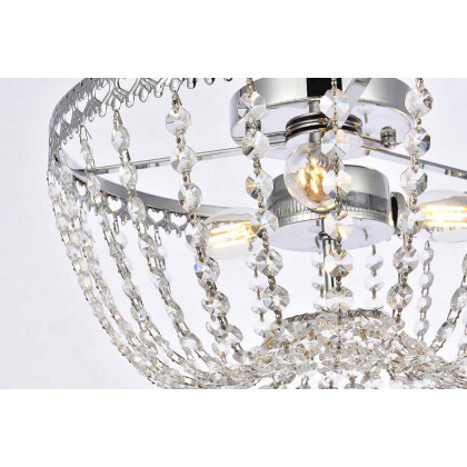 Elegant Flush Mount Light - Chrome, L 14" (1112F14C)