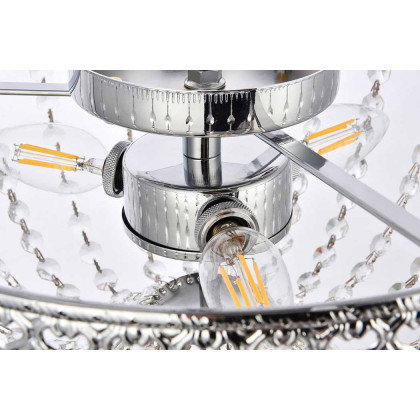 Elegant Flush Mount Light - Chrome, L 14" (1112F14C)