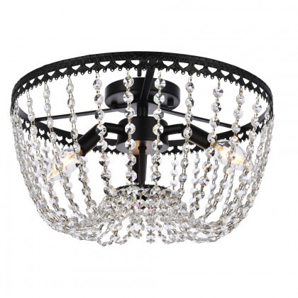 Elegant Flush Mount Light - Black, L 16" (1112F16BK)
