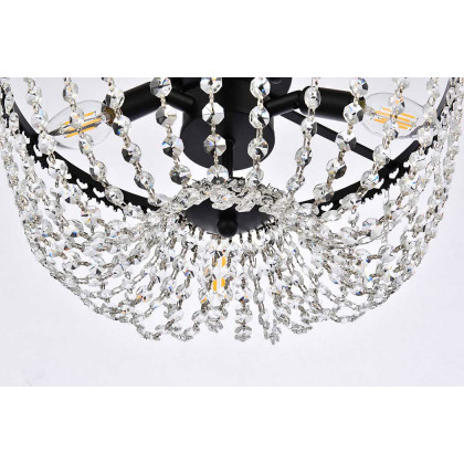 Elegant Flush Mount Light - Black, L 16" (1112F16BK)