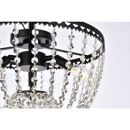Elegant Flush Mount Light - Black, L 16" (1112F16BK)