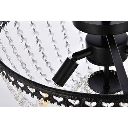 Elegant Flush Mount Light - Black, L 16" (1112F16BK)