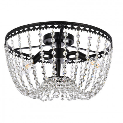 Elegant Flush Mount Light - Black, L 16" (1112F16BK)