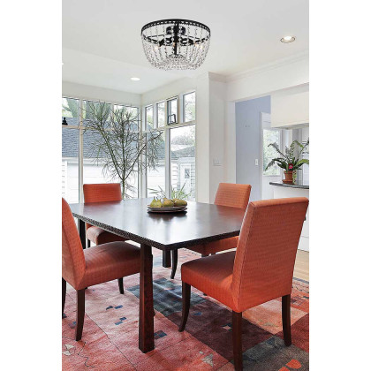 Elegant Flush Mount Light - Black, L 16" (1112F16BK)