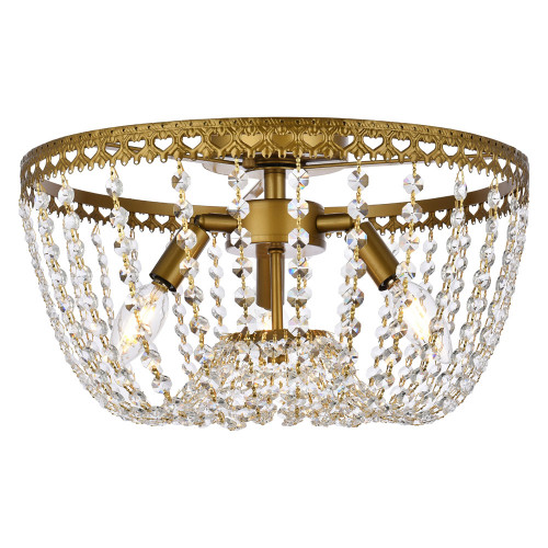 Elegant Flush Mount Light - Brass, L 16" (1112F16BR)